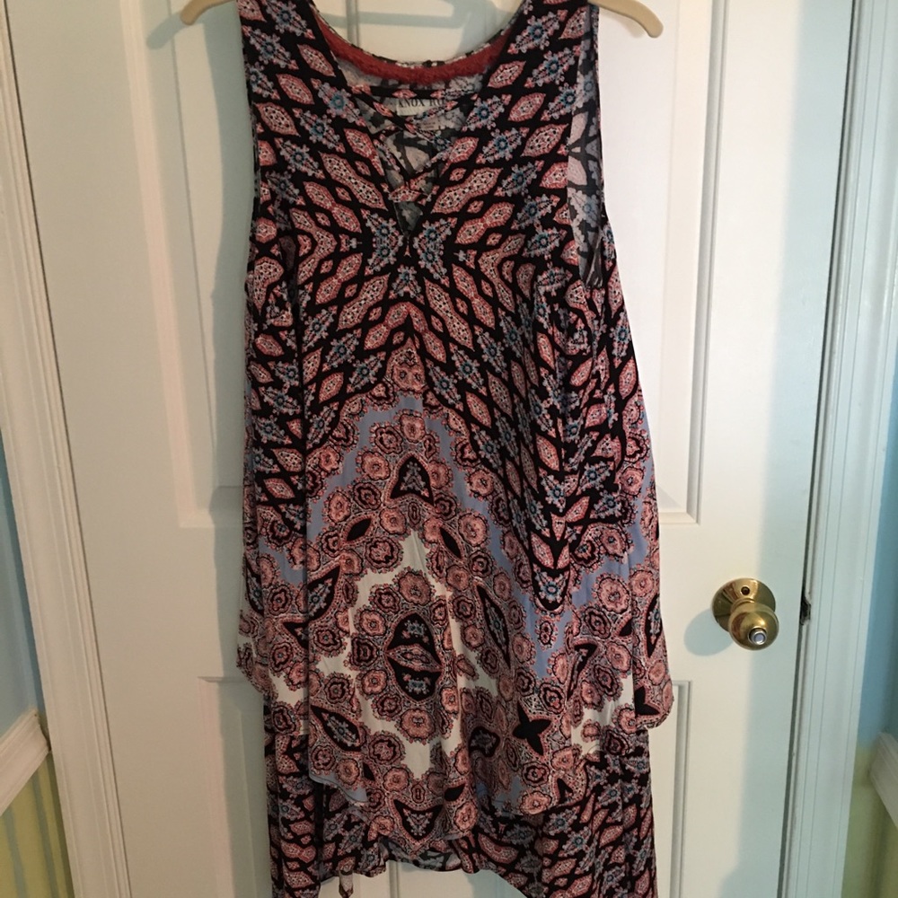 Sleeveless Handkerchief 2 Tiered Dress